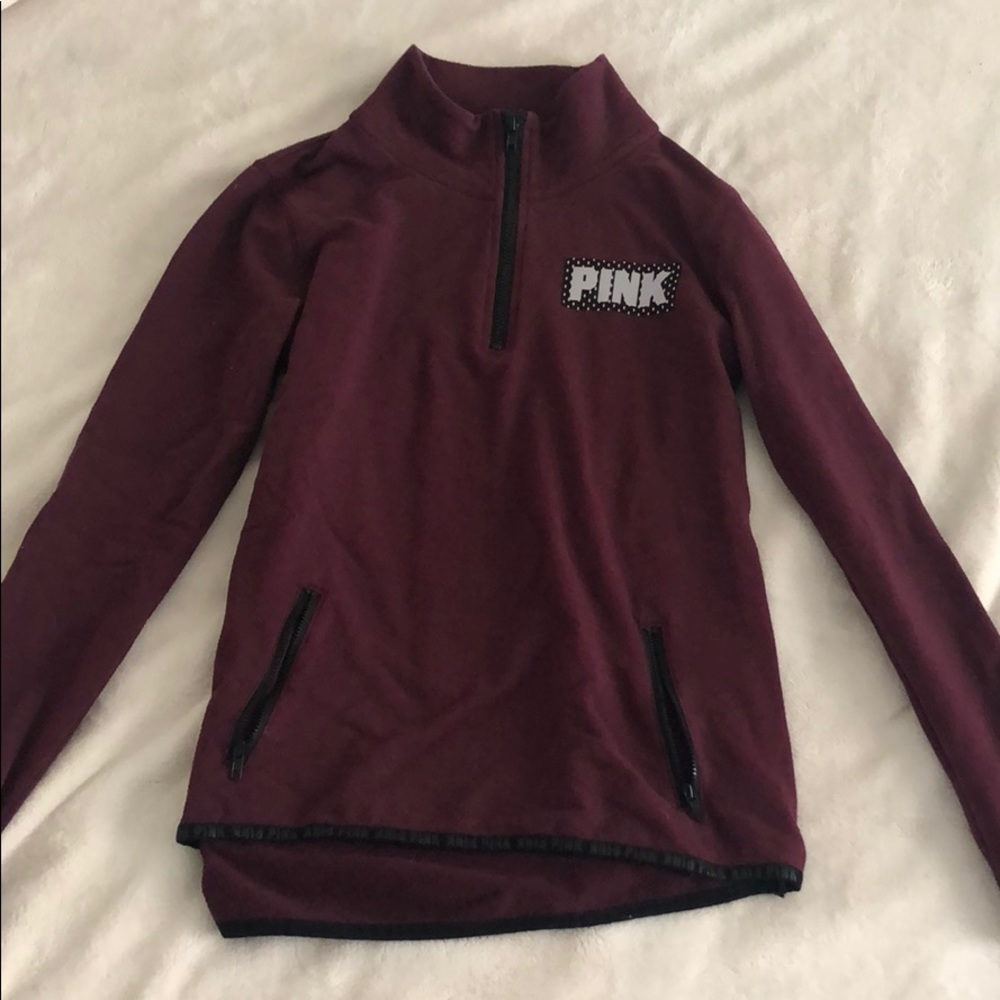 maroon zip up